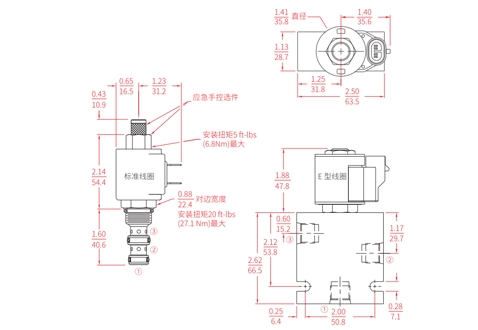 Ytelse/dimensjon/seksjonsstegning av ISV08-B31 Spool, 3-vei, 2-posisjonsventil