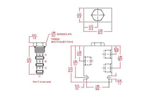 Ytelse/dimensjon/seksjonsstegning av IFD50-45 flowdelinger/kompbinor