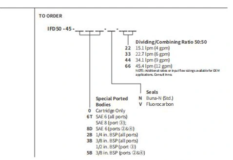 Ytelse/dimensjon/seksjonsstegning av IFD50-45 flowdelinger/kompbinor