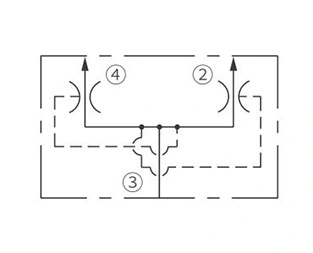 Operasjonssymbol for IFD56-45 Flow Divider/Kombinor