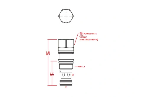 Ytelse/dimensjon/seksjonsmessig tegning av ICKCD kontrollventiler for å åpne