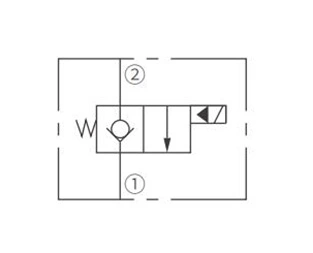 Operasjonssymbol for ISV08-20 Poppet 2-veis N.C. Solenoidventil