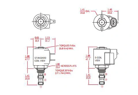 Ytelse/dimensjon/seksjonsstegning av ISV08-35 Spool 3-vei 2-posisjonsventil