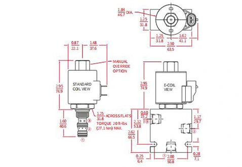 Ytelse/dimensjon/seksjonsstegning av ISV38-38 3-veis 2-posisjon N.C. Solenoidventil