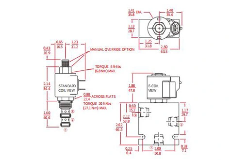 Ytelse/dimensjon/seksjonsstegning av ISV08-31 Spool 3-vei 2-posisjonsventil