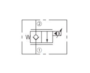 Operasjonssymbol for ISP08-20 2-veis N.C. Poppetventil