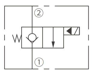 Operasjonssymbol for ISV10-20 Poppet 2-veis N.C. Solenoidventil