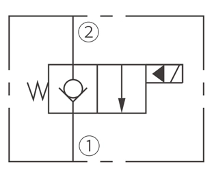 Operasjonssymbol for ISV10-B20 Poppet 2-veis N.C. Solenoidventil