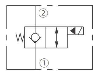 Operasjonssymbol for ISV10-22 Poppet 2-veis N.C. Solenoidventil