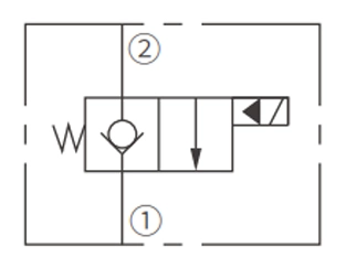 Operasjonssymbol for ISV16-20 Poppet 2-veis N.C. Solenoidventil