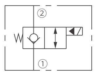 Operasjonssymbol for ISV16-22 Poppet 2-veis N.C. Solenoidventil